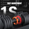 MANGKO ADJUSTABLE DUMBBELL 55LB SINGLE WEIGHT OPTIONS - BLACK - Like New