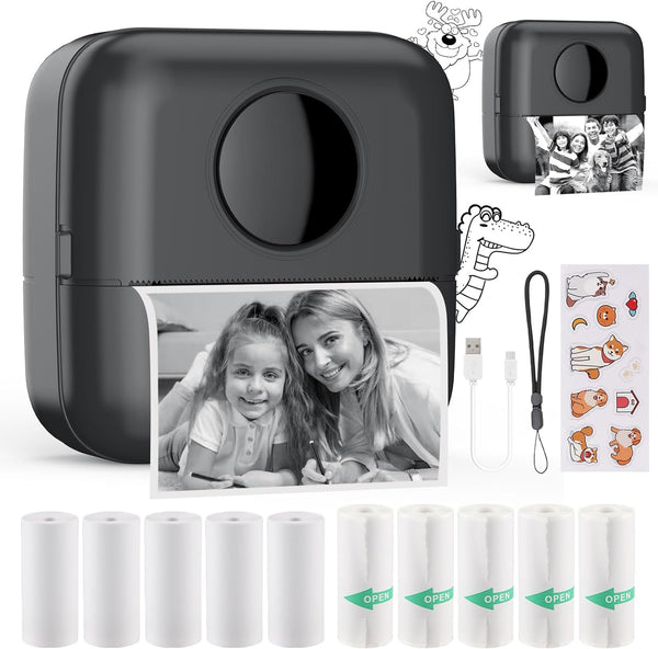 HuiJuKeJi Mini Sticker Printer Bluetooth Thermal Printer iOS - Scratch & Dent