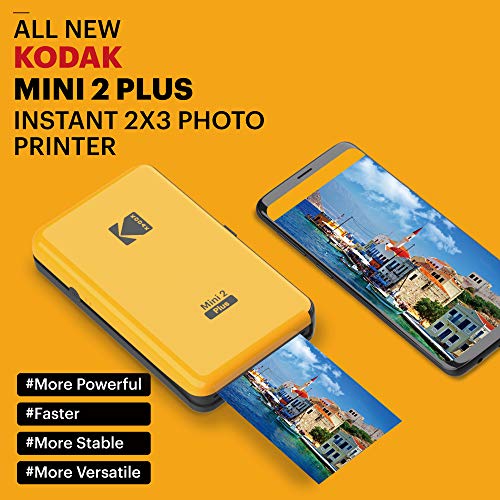 Kodak All-New Mini 2 Plus Bluetooth Portable Photo Printer - Yellow - Like New