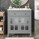 WTWEGMDGE 30" Bathroom Vanity with Sink,Adjustable Shelves,Reversible Drawers. - Like New
