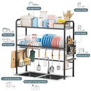 GAOKASE Large Over The Sink Dish Drying Rack 2Tier - Black - Like New
