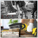 LICORNE Electric Cordless Mini Chainsaw, 2Pcs 2000MAH Battery - YELLOW/BLACK Like New