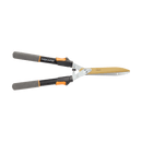 FISKARS EXTENDABLE POWER-LEVER TITANIUM HEDGE SHEARS - BLACK/ORANGE - Like New