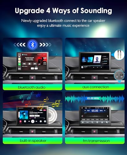 KOODUX 9" CARPLAY SCREEN CAR STEREO WITH WIRELESS CARPLAY PND91K64G - BLACK - Like New
