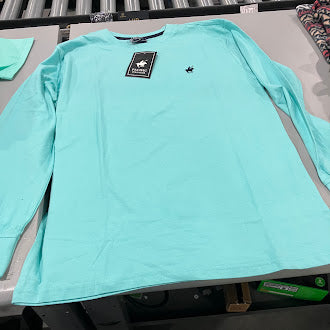 PACIFIC POLO CLUB MEN'S LONG SLEEVE - SIZE: MEN S - TEAL - Brand New