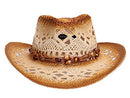 Livingston Men & Women's Woven Straw Cowboy Hat w/Hat Band; OS (Bead Brown) - Like New