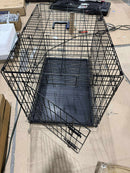 AMAZON BASICS SINGLE DOOR FOLDING METAL DOG CRATE KENNEL 36 X 23 X 25 - BLACK - Like New