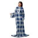 FOCO Indianapolis Colts NFL Buffalo Plaid Oversized Wearable Throw Blanket - Brand New