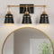 GEPOW Bathroom Light Fixtures Modern Farmhouse 3 Light Copper Gold - Black/Gold - Like New