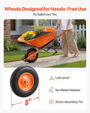 VEVOR Wheelbarrow Cart, 6 Cu. Ft. Load & 330 lbs Capacity - Scratch & Dent