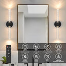 POVECTOLAY BATTERY-OPERATED WALL SCONCES 20" 3000K-6000K, 2PK, T078 - BLACK - Like New