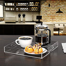 NIUBEE Clear Serving Tray 15x15 Inches - Acrylic Tray Organizer with Handle - Like New