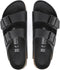 BIRKENSTOCK MEN'S ARIZONA BIRKO-FLOR TWO STRAP SLIDES/SANDALS LEATHER 11 - BLACK - Brand New