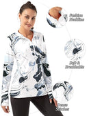 WOMEN'S POLO SHIRTS LONG SLEEVE UPF 50+ SUN PROTECTION - SIZE: 2XL - INK FLOWERS - Brand New