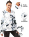 WOMEN'S POLO SHIRTS LONG SLEEVE UPF 50+ SUN PROTECTION - SIZE: 2XL - INK FLOWERS - Brand New