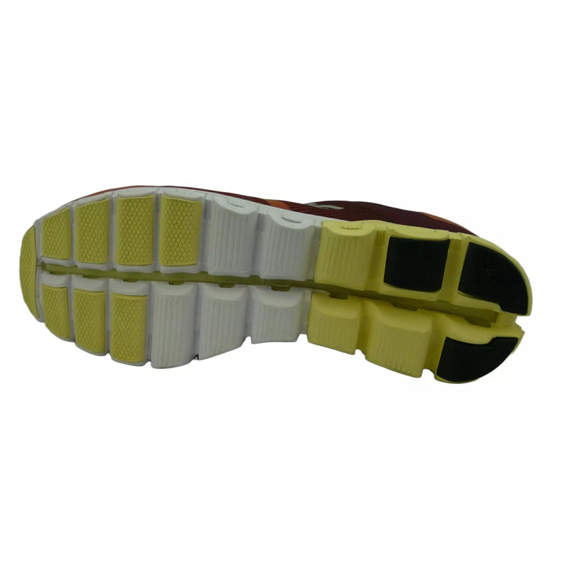 ON MEN'S CLOUDFLOW RUNNING SHOE - SIZE: MEN 8.5 - RUST/LIME LIGHT - Like New