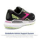 BROOKS WOMEN’S ADRENALINE GTS 23 SUPPORTIVE SHOE - SIZE 8 ,BLACK/GUNMETAL/GRN - Like New