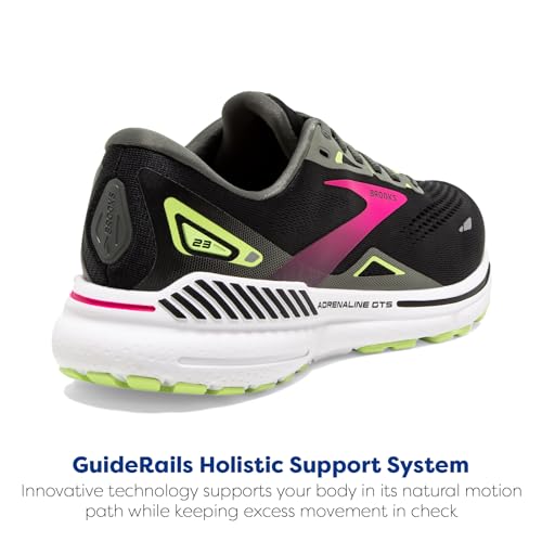 BROOKS WOMEN’S ADRENALINE GTS 23 SUPPORTIVE SHOE - SIZE 8 ,BLACK/GUNMETAL/GRN - Like New