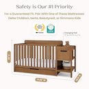DELTA CHILDREN MAYA 5-IN-1 CONVERTIBLE CRIB AND CHANGER WITH STORAGE - CHESTNUT - Like New