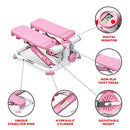 SUNNY HEALTH FITNESS MINI STEPPERS FOR EXERCISE AT HOME STAIR STEP - PINK - Like New