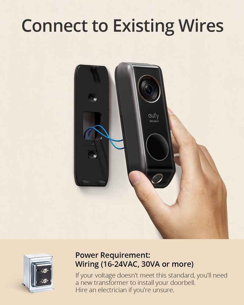 eufy Security S330 Video Doorbell (Wired) with Chime E8203 - BLACK/WHITE - Brand New