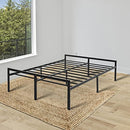 MOFESUN MF-H8Q QUEEN BED FRAME METAL PLATFORM BED WITH STORAGE - BLACK - Like New