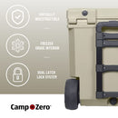 CAMP-ZERO 50L- 52 Quart Hard Cooler with Easy-Roll Oversized Wheels - Like New