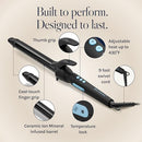 BIO IONIC LONG BARREL STYLER CURLING IRON MOISTURE HEAT TECHNOLOGY 1" - BLACK - Like New