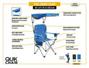 QUIK SHADE FULL SIZE SHADE FOLDING CAMPING POLYESTER ARM REST|FOLDABLE - BLUE - Like New