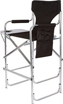 TRADEMARK INNOVATIONS DIRECTOR'S CHAIR, ALUMINUM, BLACK - BLACK - Like New