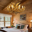 OJZZG Deer Antler Chandelier 6 Lights Resin Chandeliers Lighting - Brown - Brand New