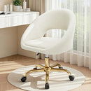 BESTERA Vanity Chair with Wheels, Comfy Home Office Desk Chairs Modern Velvet - Like New