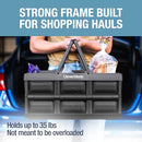 CLEVERMADE COLLAPSIBLE SHOPPING BASKET, 32L STORAGE CRATE, 3 PACK - STONE - Like New