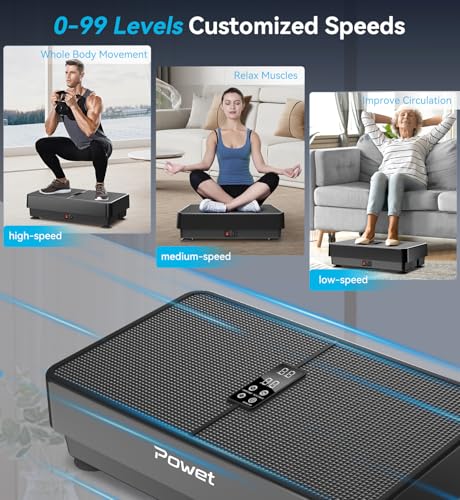 POWET VIBRATION PLATE EXERCISE MACHINE WEIGHT WOUKOUT LYMPHATIC DRAINAGE - Like New