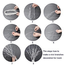 VANTREE 10 PCS ARTIFICIAL BRANCHES CURLY WILLOW BRANCHES OLIVE BRANCHES - WHITE - Brand New