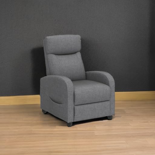 DUMOS SINGLE FABRIC RECLINER MASSAGE CHAIRS/SOFA PADDED SEAT ADJUSTABLE BACKREST - Like New