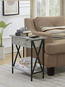 CONVENIENCE CONCEPTS TUCSON ELECTRIC FLIP TOP END TABLE - BARNWOOD/BLACK - Like New