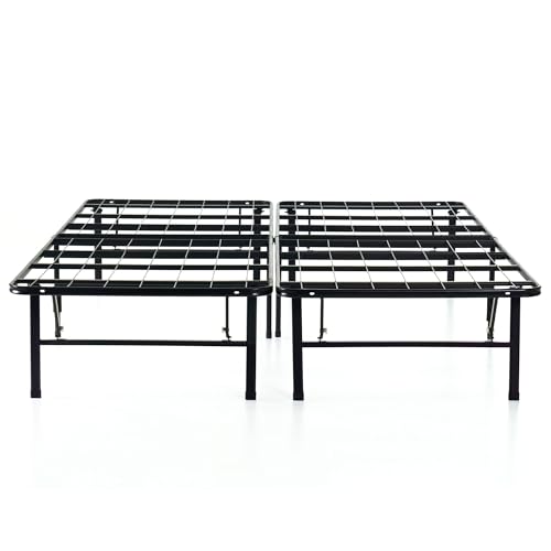 BEST PRICE MATTRESS NEW INNOVATED BOX SPRING METAL BED FRAME - KING - BLACK - Like New