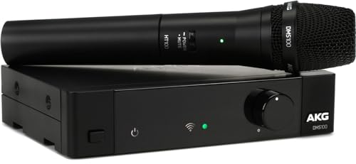 AKG PRO AUDIO DMS100 WIRELESS MICROPHONE WITH SR100 RECEIVER & HT100 - BLACK - Like New