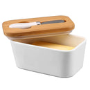 XABONO BUTTER DISH WITH LID AND KNIFE, PERFECT KITCHEN DECOR - WHITE - Like New