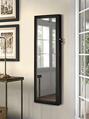 LUXFURNI LED Lights Mirror Jewelry Cabinet 47.2" Wall Mounted B092QGRNW4 - Black - Brand New