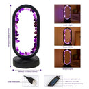 RUNYANGSHI Crystal Lamp Amethyst Raw Stone Ellipse Night Lamp - Black - Like New