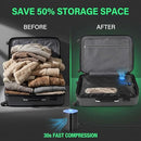 BHQRJMV 11-PACK LARGE VACUUM COMPRESSION BAGS WITH PUMP, S/M/L - CHARCOAL Black - Like New