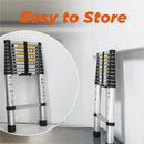 TELESCOPING LADDER 10.5FT ALUMINUM ALLOY FOLDING HEAVY DUTY 300LBS LOAD,ALUMINUM - Like New