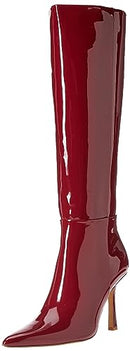 B0C3H6NPSR The Drop Women's Gemini Tall Heeled Boot - Dark Red - Size 9 - Brand New