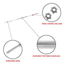 Sunny Health Fitness 60" Chrome Barbell Bar High-Density Foam Pad STBB-60 - Like New