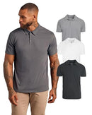 TCT4002-3PK MEN'S POLO SHIRTS SHORT SLEEVE - SIZE: MEN L - CARBON/HEATHER/WHITE - Like New