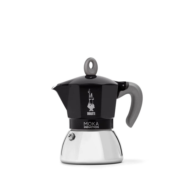 BIALETTI MOKA INDUCTION POT SUITABLE FOR ALL TYPES OF HOBS 4 CUPS ESPRESSO BLACK - Like New
