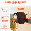 NEOTEC NEW RETRACTABLE GARDEN HOSE REEL 115 FT X 5/8" ANY LENGTH LOCK 9 - GRAY - Like New