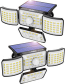 Oulac Solar Outdoor Motion Sensor Lights, 250 LED, 2 PACK - BLACK - Like New